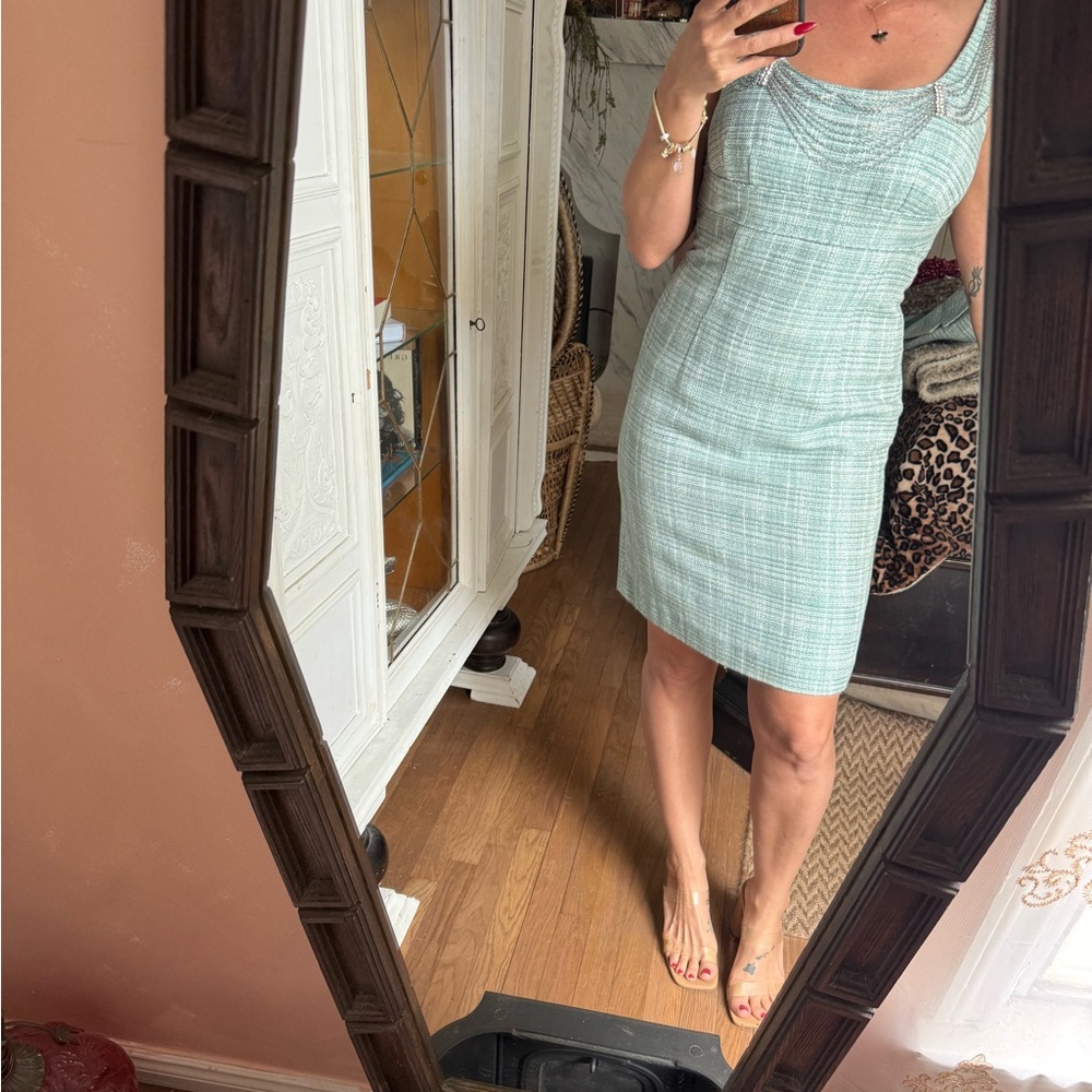 ANTONIO MELANI Green Sheath Midi Dress